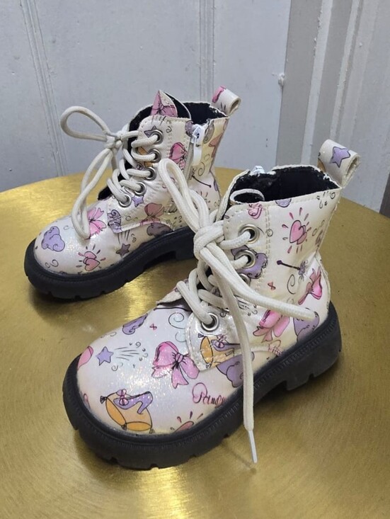 Other - Sparkly ow Glitter Ankle Boots for Girl's - lace- up & Side Zip Size 23
